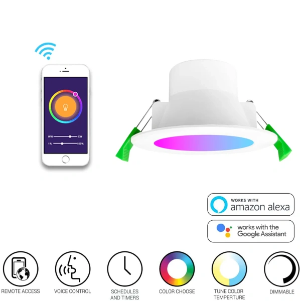 EyZee Smart Downlights Vibrant Ambiance Zigbee 70mm RGBW